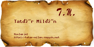 Tatár Milán névjegykártya