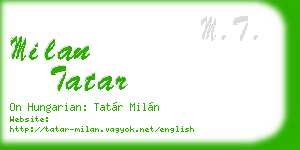 milan tatar business card