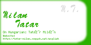 milan tatar business card